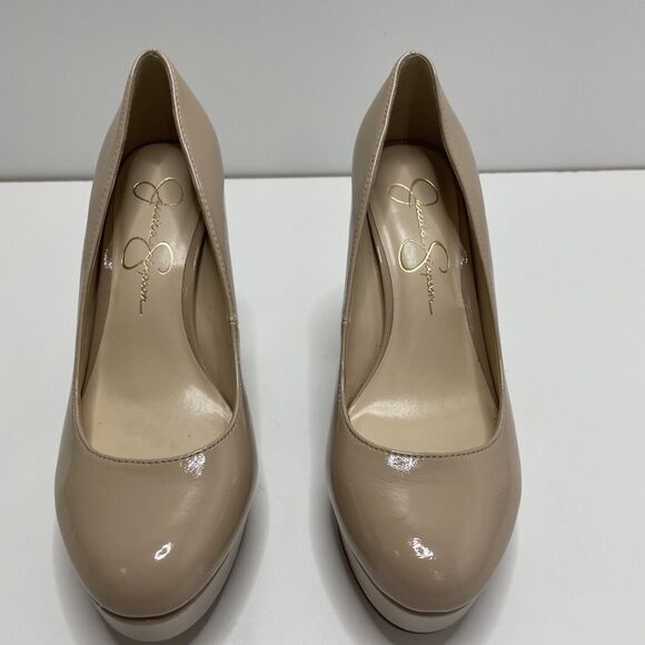 Jessica Simpson Platform DYLEXI Beige Square Heel Round Toe Formal Career 7.5M - Picture 3 of 13